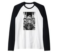 Meme Divertido de Gang of Feral Street Cats 90 Camiseta Manga Raglan