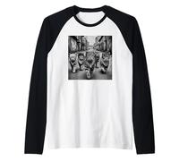 Meme Divertido de Gang of Feral Street Cats 90 Camiseta Manga Raglan