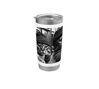 Meme divertido de Gangster Gangster Gang of Feral Street Cats 90 Vaso térmico de acero inoxidable de doble pared
