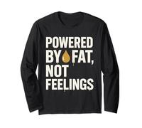 Meme Divertido de Humor Keto Alimentado por Tocino de Grasa Cero carbohidratos Manga Larga