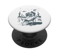Meme Divertido de Perro Pug Cowboy UFO Western PopSockets PopGrip Adhesivo