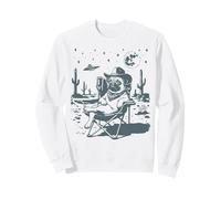 Meme Divertido de Perro Pug Cowboy UFO Western Sudadera