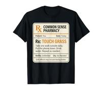 Meme Divertido de Touch Grass Prescription RX Go Outside Care Camiseta