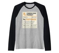 Meme Divertido de Touch Grass Prescription RX Go Outside Care Camiseta Manga Raglan