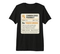 Meme Divertido de Touch Grass Prescription RX Go Outside Care Camiseta Premium