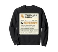 Meme Divertido de Touch Grass Prescription RX Go Outside Care Sudadera