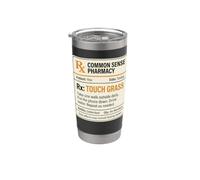 Meme divertido de Touch Grass Prescription Rx Go Outside Care Vaso térmico de acero inoxidable de doble pared