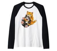 Meme Divertido de un Gato Naranja en un Fuerte Abrazo: Humor Camiseta Manga Raglan