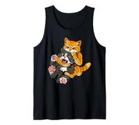 Meme Divertido de un Gato Naranja en un Fuerte Abrazo: Humor Camiseta sin Mangas