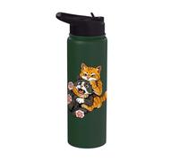 Meme divertido de un gato naranja en un fuerte abrazo: humor Stainless Steel Insulated Water Bottle