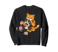 Meme Divertido de un Gato Naranja en un Fuerte Abrazo: Humor Sudadera