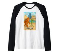 Meme Divertido Doha Qatar Camiseta Manga Raglan