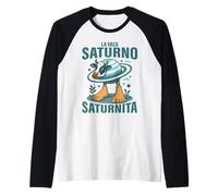 Meme Divertido para niños con IA de Brainrot Cow La Vaca Saturno Camiseta Manga Raglan