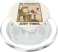 Meme Divertido vacío de No Thoughts Just Vibes Frog Head PopSockets PopGrip para MagSafe