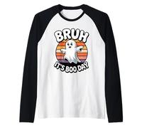 Meme Fantasma Divertido Bruh It's Boo Day - Bruh Halloween Camiseta Manga Raglan