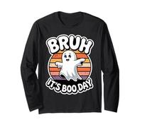 Meme Fantasma Divertido Bruh It's Boo Day - Bruh Halloween Manga Larga