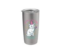Meme Gracioso Del Gato Próximo Truco Olvidaré Lo Que Estoy Vaso térmico de acero inoxidable de doble pared
