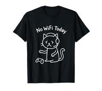 Meme Gracioso Gato Triste Sin WiFi Hoy Sin Internet Offline Camiseta