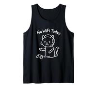 Meme Gracioso Gato Triste Sin WiFi Hoy Sin Internet Offline Camiseta sin Mangas