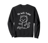 Meme Gracioso Gato Triste Sin WiFi Hoy Sin Internet Offline Sudadera
