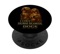 Meme humorístico de I Love Dumb Blondes Dog Golden Retriever Labrador PopSockets PopGrip Adhesivo