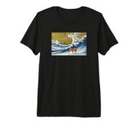Meme Lover Kids Retro Vintage Surfing A Great Wave Capybara Camiseta Premium
