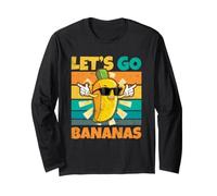 Meme Retro Divertido de Banana Let Us Go Banana Bananas Manga Larga