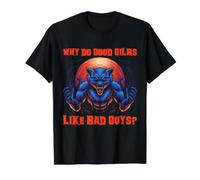 Meme sarcástico Gracioso de Hombre Lobo Cita de Chico Malo Camiseta gráfica económica, Hombre, Negro, XL