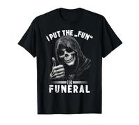 Meme Style Thumbs Up Grim Reaper I Put The Fun In Funeral Camiseta
