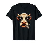 Meme Vaca Fumadora Te Mira con Vibras Rebeldes Camiseta