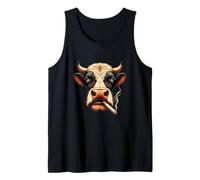 Meme Vaca Fumadora Te Mira con Vibras Rebeldes Camiseta sin Mangas