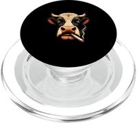 Meme Vaca Fumadora Te Mira con Vibras Rebeldes PopSockets PopGrip para MagSafe