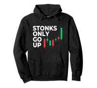 Meme Vintage Desgastado de Cool Stonks Only Go Up Stock Trader Sudadera con Capucha