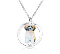 MeMeDIY Collar Fotos Personalizado, Collar Colgante de Acero Inoxidable, Collares con Fotos de Mascotas, Regalo Conmemorativo para Perros y Gatos, Regalos de Cumpleaños para Mujeres