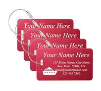 MeMeDIY Etiquetas de Equipaje de Aluminio Personalizadas con Nombre Texto Símbolo Grabado Impermeable Etiquetas Metálicas para Equipaje 1-4 Pack Modelo Horizontal & Vertical E1