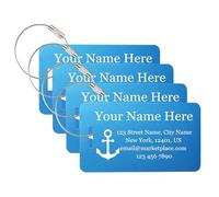 MeMeDIY Etiquetas de Equipaje de Aluminio Personalizadas con Nombre Texto Símbolo Grabado Impermeable Etiquetas Metálicas para Equipaje 1-4 Pack Modelo Horizontal & Vertical B1