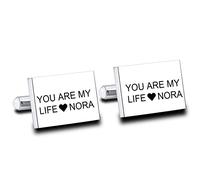 MeMeDIY Gemelos para Hombre Personalizado con Foto/Inicial/Texto de Acero Inoxidable Plata Gemelos Iniciales para Camisa Traje Esmoquin Negocio Padrinos Regalo