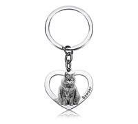 MeMeDIY Llavero Personalizado con Etiqueta de Perro/ID de Etiqueta de Mascota, Colgante de Imagen/Texto, Llavero de Etiquetas de perro Personalizado para Amantes de las Mascotas