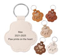 MeMeDIY Llavero Personalizado con Pelo de Perro Recuerdo con Pelo de Mascota Gato Llavero de Cuero con Forma de Huella Nombre Regalo Conmemorativo para Perros - B5