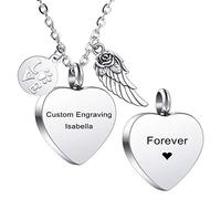 MeMeDIY Personalizado Corazón Huella de la Pata Cenizas Urna Colgante Collar Costumbre Nombre/Foto/Fecha para Mujer Hombre Mascota Amante Acero inoxidable Memorial Perro Gato Mascota Recuerdo -A1-3