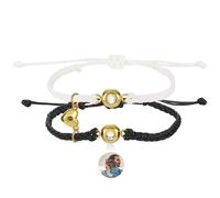 MeMeDIY Pulsera para Parejas Novios Novias Hombre Mujer él Su Mejor Amiga Proyección de Fotos Imagen Personalizada con 100 Idiomas de Amor Regalo Cumpleaños Día de San Valentín Aniversario - Estilo 6