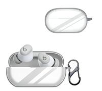 MEMELOKA Funda Compatible con Beats Solo Buds, Ultrafina Antigolpes de Silicona Suave con Llavero Carcasa Beats Solo Buds, LED Frontal Visible, Transparente