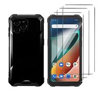 MEMELOKA Funda para Blackview BV5300 Plus/BV5300/BV5300 Pro + [3 Piezas] Protector de Pantalla de Vidrio Templado, Funda Protectora TPU Flexible Delgada, Silicona Negro Antiarañazos Carcasa