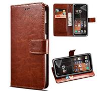 MEMELOKA Funda para Blackview Fort 2/Strong 2, Interior TPU Antigolpes y Premium Flip Wallet PU Carcasa con Ranura para Tarjeta[Cierre Magnético][Función Soporte] - Marrón
