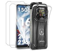 MEMELOKA Funda para Blackview Rock 1 con 2 Piezas Cristal Templado, Ultrafino Transparente Suave TPU Silicona Anti-amarilleo Carcasa Blackview Rock 1[Anti-arañazos][Anti-Huellas]