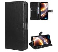 MEMELOKA Funda para Blackview Strong 1/Blackview Fort 1, Interior TPU Antigolpes y Premium Flip Wallet PU Carcasa con Ranura para Tarjeta[Cierre Magnético][Función Soporte] - Negro