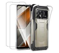 MEMELOKA Funda para DOOGEE S200 MAX 5G con 2 Piezas Cristal Templado, Ultrafino Transparente Suave TPU Silicona Anti-amarilleo Carcasa DOOGEE S200 MAX 5G[Anti-arañazos][Anti-Huellas]