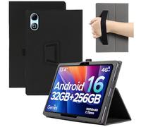 MEMELOKA Funda para DOOGEE Tab G6 MAX 13.4 Pulgudas, Ligero y Delgado PU Protectora Carcasa con Correa para la Muñeca[Soporte Función] - Negro