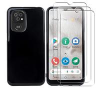 MEMELOKA Funda para Doro 8100 + [3 Piezas] Protector de Pantalla de Vidrio Templado, Funda Protectora TPU Flexible Delgada, Silicona Jelly Negro Antiarañazos Carcasa