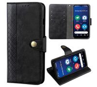 MEMELOKA Funda para Doro 8200/8100/8100 Plus, Interior TPU Antigolpes y Premium Flip Wallet PU Carcasa con Ranura para Tarjeta[Cierre Magnético][Función Soporte] - Negro